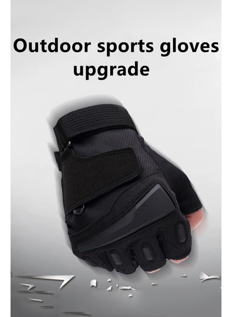 Auger Half Finger Cycling Gloves,Exercise Gloves,Gym Gloves for Men & Women,Fitness Anti-slip Training Gloves for Strength Training, Crossfit Training and Weight Sports, Shock Absorbing and Wear Resistant，Workout Gloves Tactical Combat Motorcycle Weight Lifting Gloves - Image 2